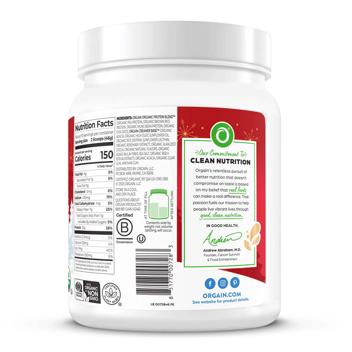Organic Protein? Plant Based Protein Powder - Peppermint Hot Cocoa