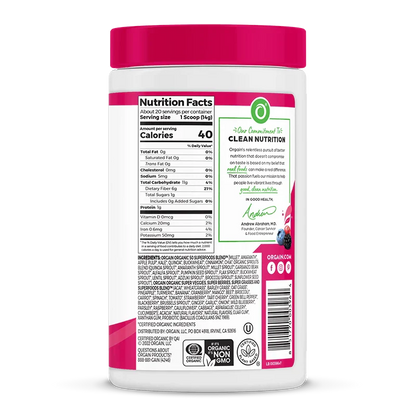 Organic Superfoods Probiotics Powder - Berry